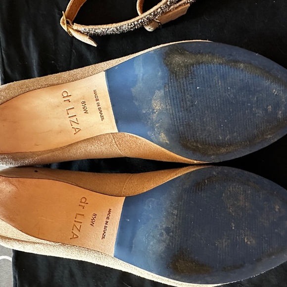 dr LIZA sneaker pump with detachable sparkle strap - GOLDEN SAND SUEDE - Sz 8.5W - Picture 10 of 13